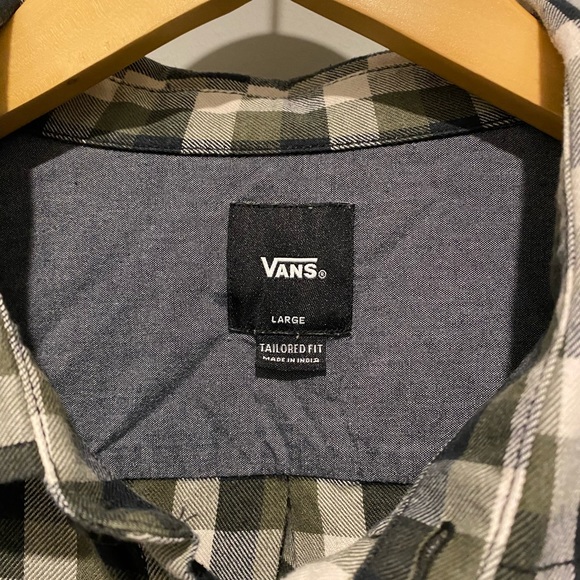 VANS Cotton Flannel Classic Plaid in Olive/Black/Grey/Cream - Mens L Tailored - Picture 3 of 6